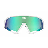 KOO Spectro Sunglasses I Performance Eyewear for Road, Triathlete & Cyclocross Sports - White Green