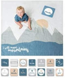 Lulujo Baby First Year Milestone Blanket and Cards Set, I Will Move Mountains