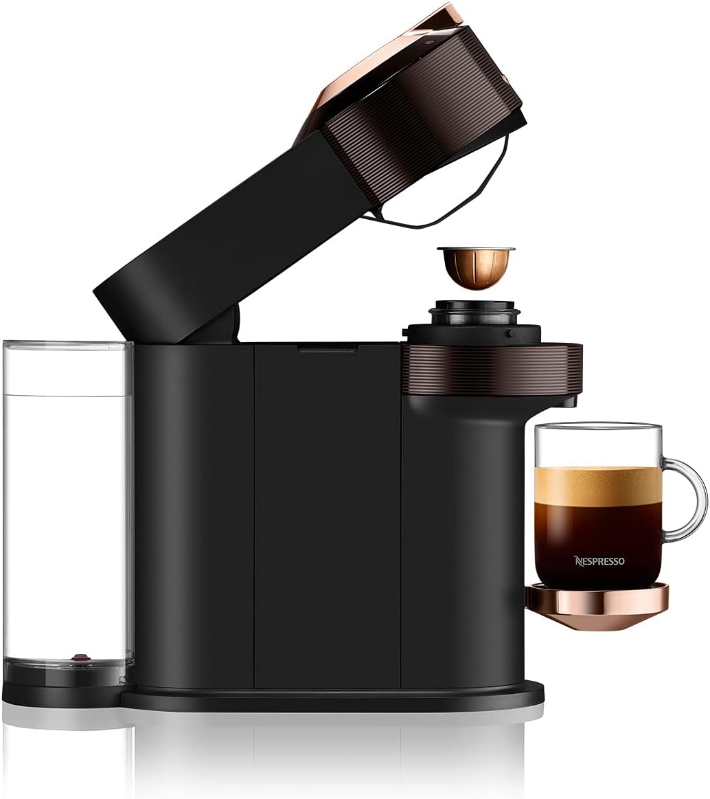 Nespresso Vertuo Next Premium Coffee Machine Rich Brown And Aeroccino Milk Frother Bundle