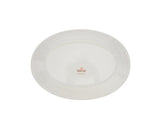 Moderne Porcelain 14" x 10" Oval Platter, White, 3 Piece Set