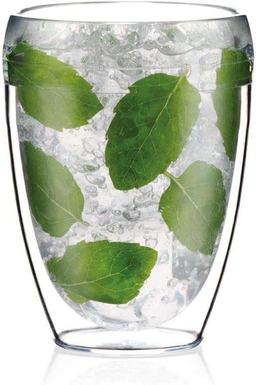 Bodum 11849-10SA-12 Pavina Outdoor Shatterproof Double Wall Tumbler 6-Pack, 12 Ounce, Clear