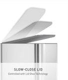 simplehuman 5 Liter 1.3 Gallon Stainless Steel Bathroom Slim Profile Trash Can Brushed Stainless Steel
