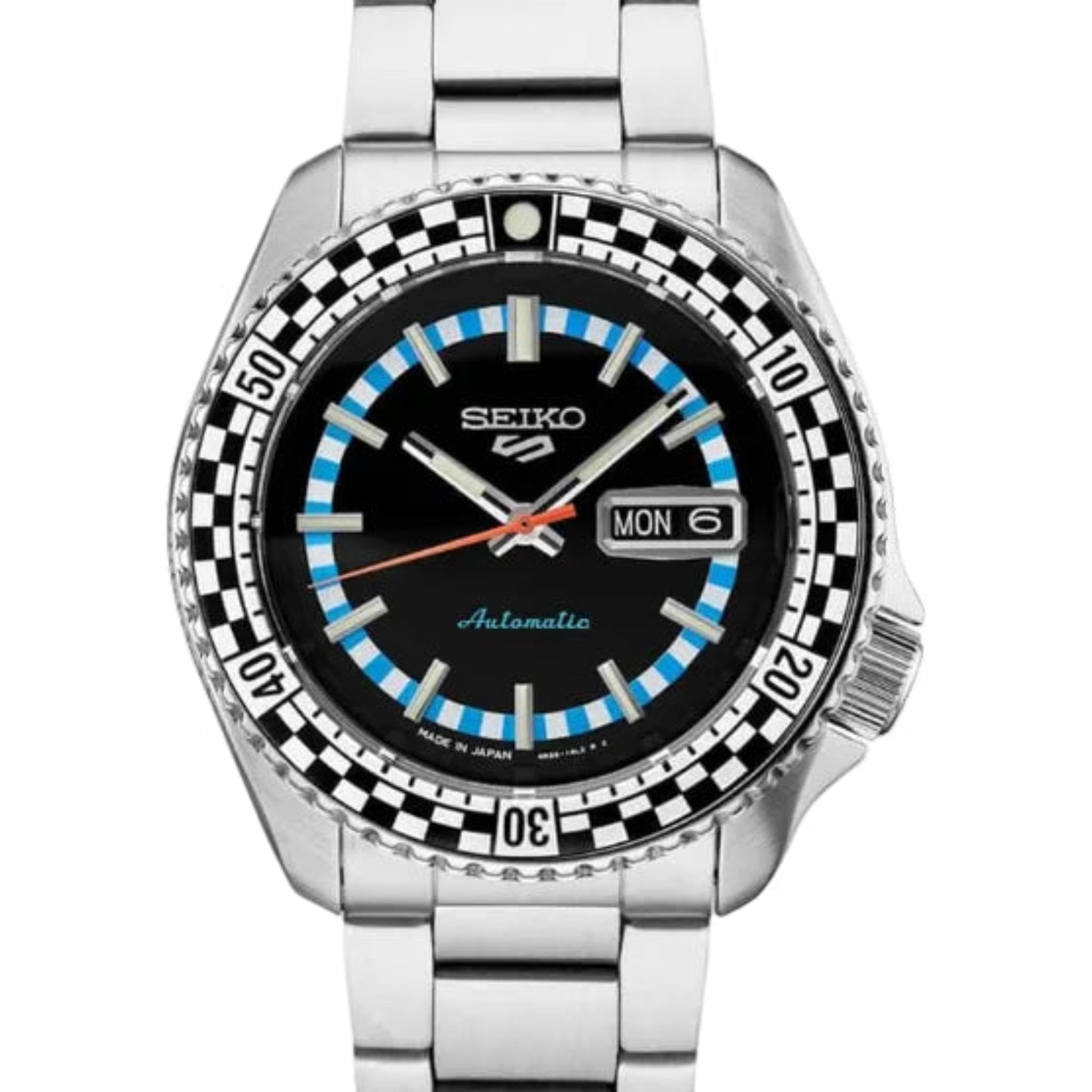 SEIKO 5 Sports Special Edition Black Checkered Automatic Watch SRPK67 Black