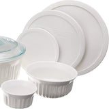 CorningWare French White 10 Piece Ceramic Bakeware Set | Microwave, Oven, Fridge, Freezer, and Dishwasher Safe | Resists Chipping and ing | Doesn't Absorb Food Odors and Stains-JE