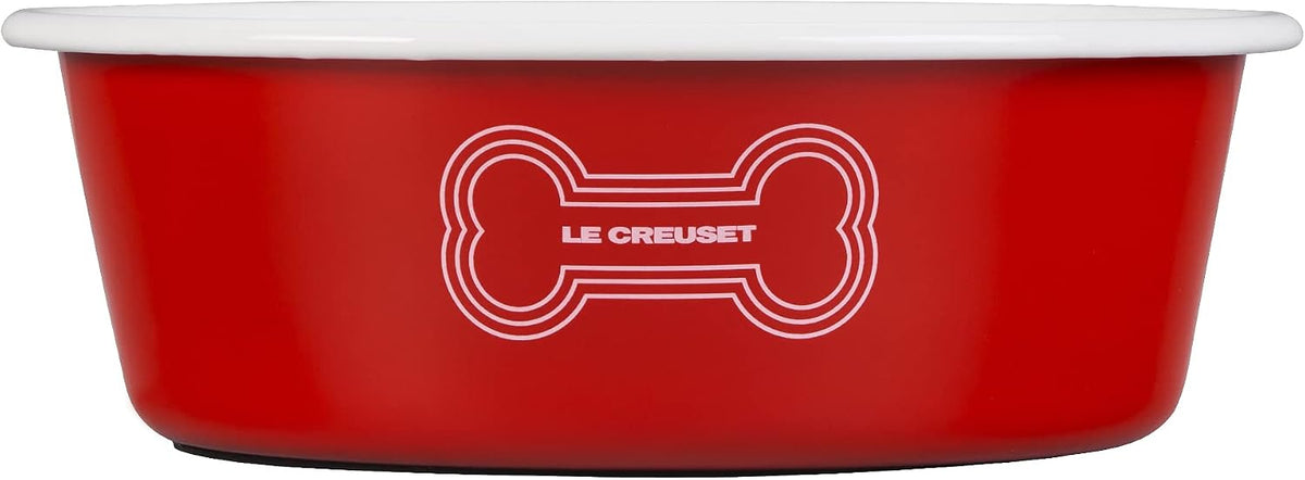 Le Creuset Enamel on Steel Large Dog Bowl, 6 Cups, Red