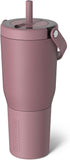 BrüMate Resa BRS35RT - Tumbler with handle and straw, 1.04L/35oz size, 100% leakproof, triple-insulated, made of Stainless Steel, Silicone sleeve, cup-holder friendly, Rose Taupe color