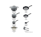 T-fal C515SC Professional Total Nonstick Thermo-Spot Heat Indicator Induction Base Cookware Set, 12-Piece, Black