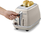 DeLonghi Icona Vintage CTOV2003.BG 2Slice Toaster With Lid Beige