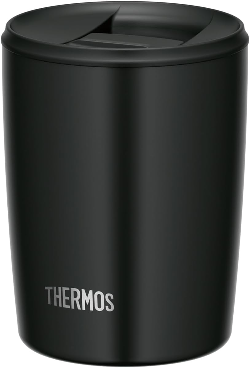 Thermos JDP-300 Dishwasher-Safe Tumbler Cup with Lid, 0.3L, Black