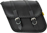 Dowco Willie & Max 58707-20 Braided Series: Synthetic Leather Compact Slant Motorcycle Saddlebag Set, Black, Universal Fit, 10 Liter Each/20 Liter Total Capacity