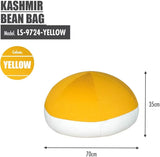 HOUZE LS-9724-YELLOW Kashmir Bean Bag - Mustard Yellow (Large), Made From Finest of Blended Wool, Cashmere Blend, Durable, Soft and Silky Non-Scratchy Material, Provide Optimum Comfort