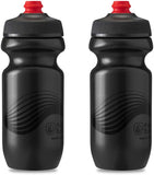 Polar Bottle Breakaway Wave Lightweight Bike Water Bottle 2-Pack - BPA-Free, Cycling & Sports Squeeze Bottle (20 oz, Charcoal & Black)