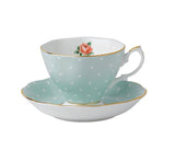 Royal Albert Polka Rose Formal Vintage Teacup and Saucer Boxed Set