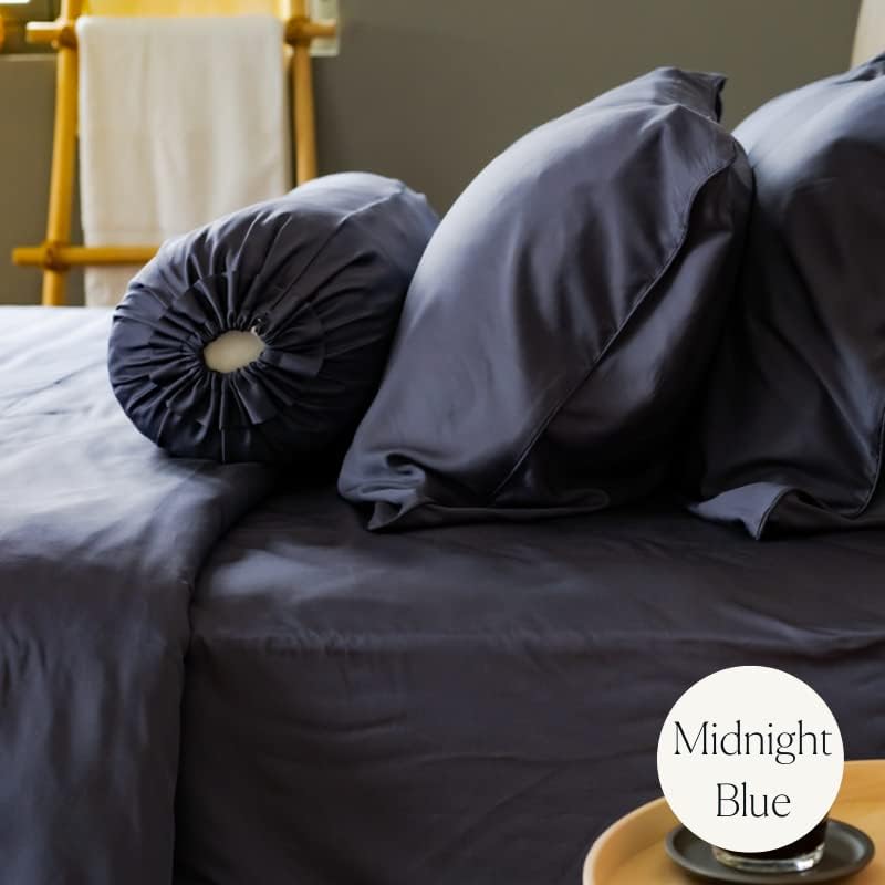 Weavve Home Signature Tencel Flat Sheet King Size Midnight Blue
