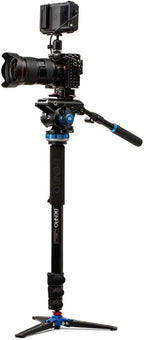 Benro A48T Classic Aluminum Monopod with Flip Locks, 3-Leg Base, and S6PRO Video Head