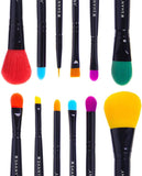 SHANY Vegan Makeup Brushes - LUNA - 6 PC Double Sided Travel Make up Brushes with 12 unique Bristles - with Brush storage Pouch - Synthetic