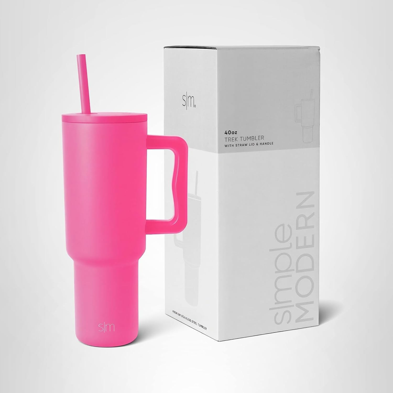 Simple Modern 40 Oz Tumbler With Handle And Straw Lid Trek Collection Raspberry Vibes Main image
