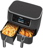 Ninja Foodi AF300 Dual Zone Digital Air Fryer 2 Drawers 7.6L 6in1 Uses No Oil Air Fry Max Crisp Roast Bake Reheat Dehydrate Non Stick