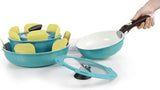 Neoflam 52102 Midas PLUS 9piece Ceramic Nonstick Cookware Set With Detachable Handle Emerald Green