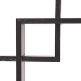 Greenco 4 Cube Intersecting Wall Mounted Floating Shelves Espresso Finish