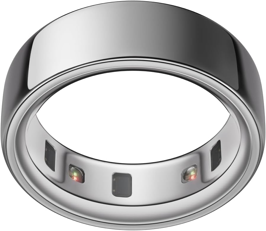 Oura Ring 4 - Silver - Size 9 - Smart Ring - First Size with Oura Size Kit - Wearable Sleep Tracking - Heart Rate - Fitness Tracker -