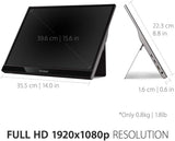 ViewSonic VG1655 16in Portable Monitor Grey