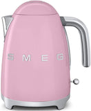 Smeg KLF03PKUK, 50's Retro Style Kettle, 1.7 L Capacity with Water Level Indicator, 360 Swivel Base, Anti-Slip Feet, Soft Opening Lid, Stainless Steel, Pink