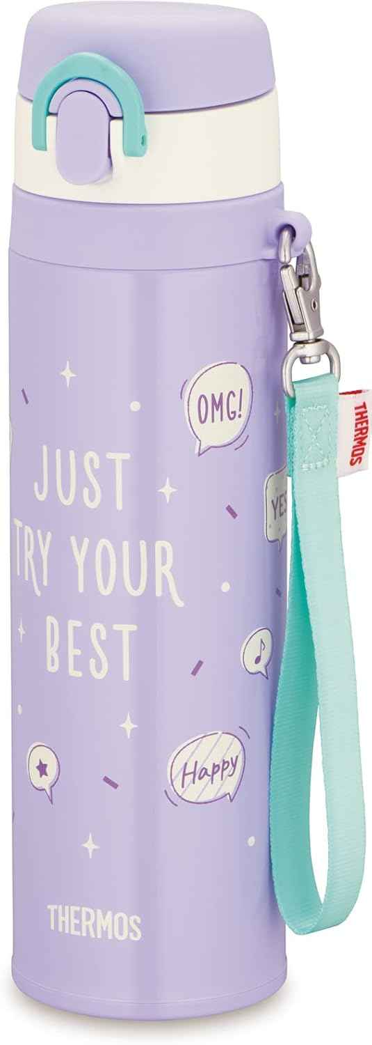 Thermos JNT-552 Ultra-Light One-Push Tumbler with Strap, 0.55L, Purple Secondary image