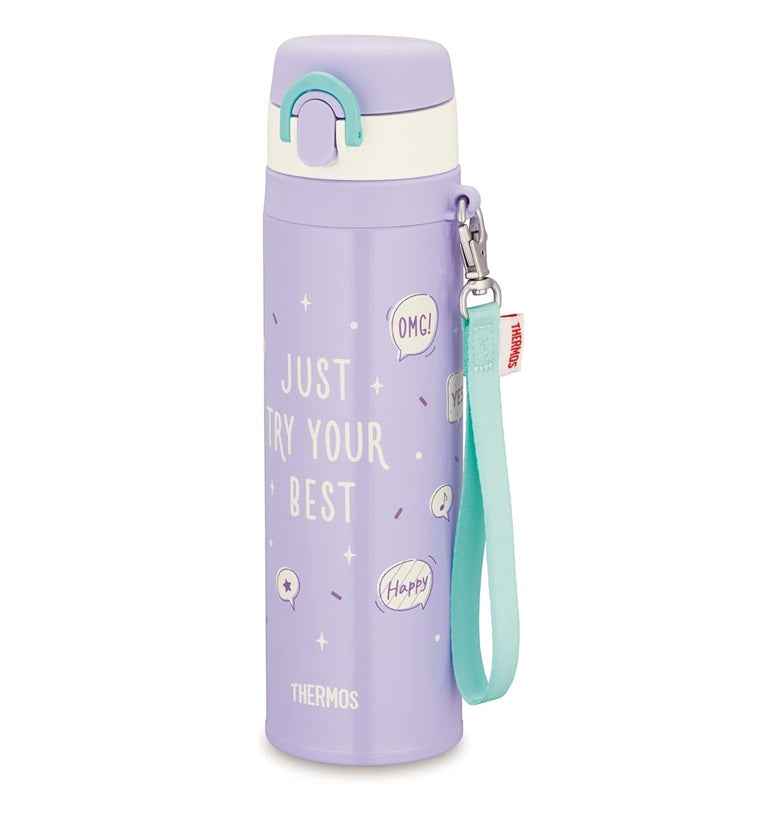 Thermos JNT-552 Ultra-Light One-Push Tumbler with Strap, 0.55L, Purple Main image