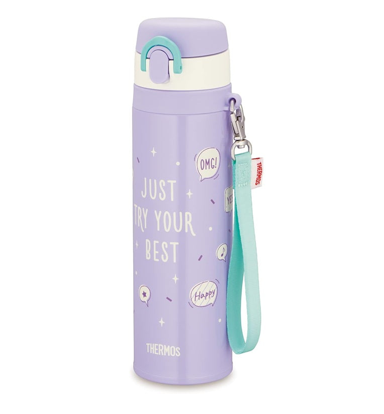 Thermos JNT-552 Ultra-Light One-Push Tumbler with Strap, 0.55L, Purple