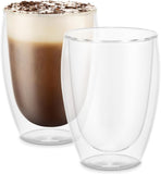 Bodum Double Walled Glasses Pack of 6 PAVINA - 350ml Latte Cups - Dishwasher Safe Thermal Cup - Mouth-Blown Borosilicate Glass