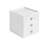 iDesign Clarity BPA-Free Plastic 3-Drawer Vanity Organizer with Tray - 6.47" x 6.97" x 7", White