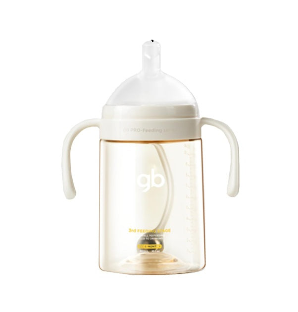 gb Breastfeeding Series 6M+ Large Capacity Straw Cup, 300ml, with V Valve Straw, Silicone Gravity Ball, and 30° Tilt Handle – BPA-Free, PPSU, Leak-proof