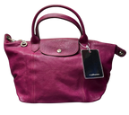 Longchamp Le Pliage Cuir Leather Top Handle Bag Pink
