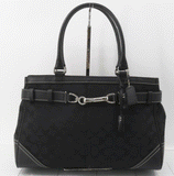Coach Black Signature Canvas/Leather Shoulder Bag