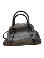 Aigner Signature Canvas And Leather Bow Satchel Tote Bag