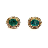 18KYG Emerald & Diamond Earring