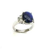 PT900 Natural Black Opal & Diamond Ring