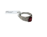 Red Spinel 750 White Gold Diamond Ring
