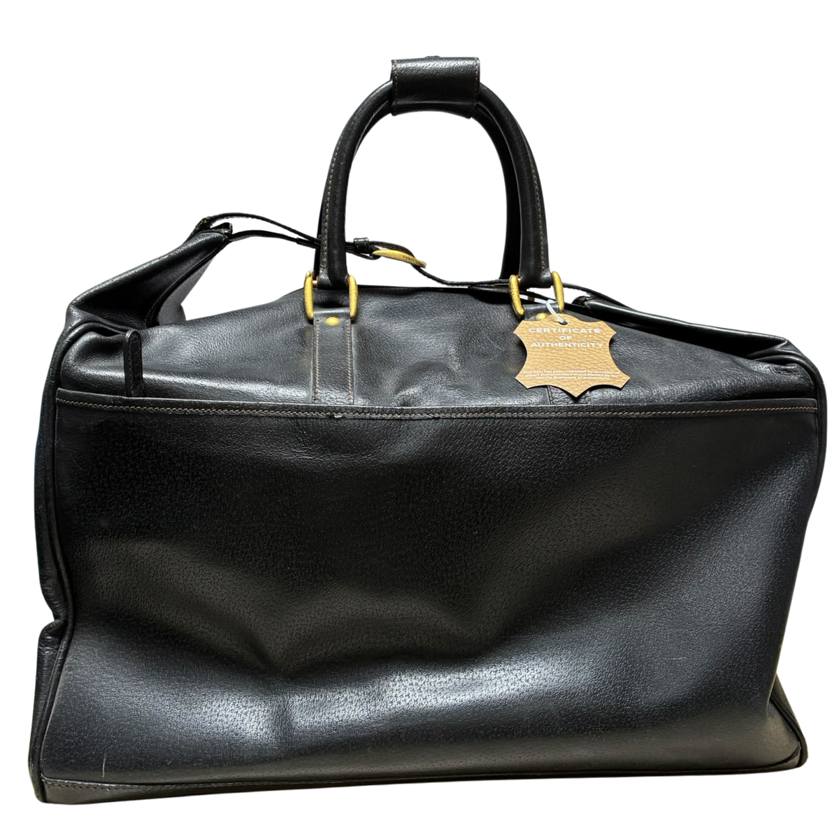 Gucci Vintage Boston Travel Weekender Bag Black Leather Main image