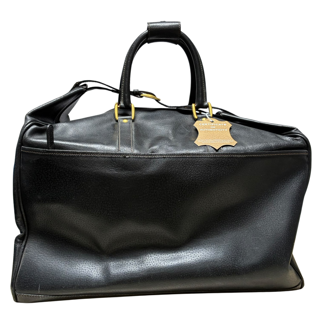 Gucci Vintage Boston Travel Weekender Bag Black Leather