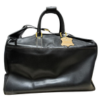 Gucci Vintage Boston Travel Weekender Bag Black Leather