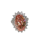 18KWG Pink Lab Grown Diamond Ladys Ring 8.34GM