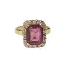 YG Amethyst Cocktail Ring With Diamond Halo 4.8GM