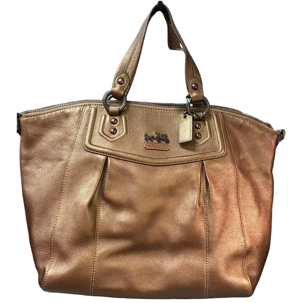 Coach Madison Bronze Leather Satchel