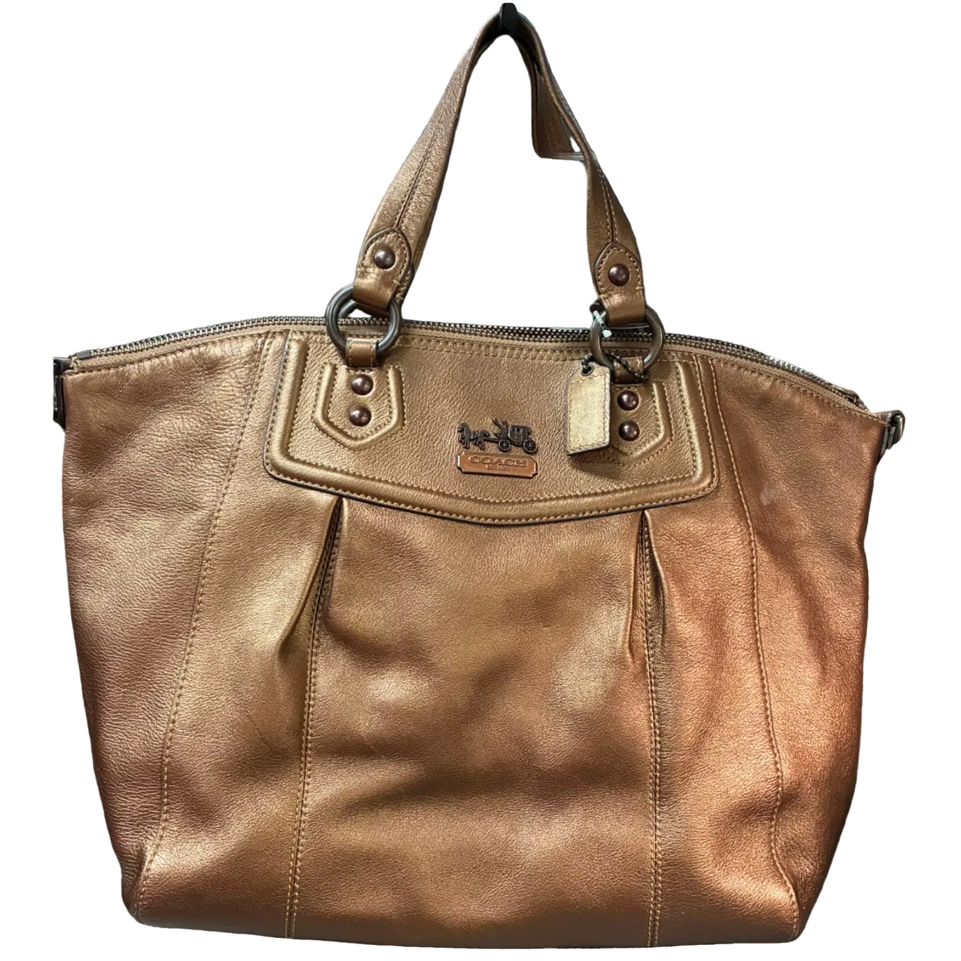 Coach Madison Bronze Leather Satchel