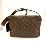 Louis Vuitton, M45244 Brown Leather Monogram Shoulder Bag