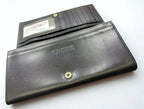 Toscano Black Genuine Leather Long Wallet