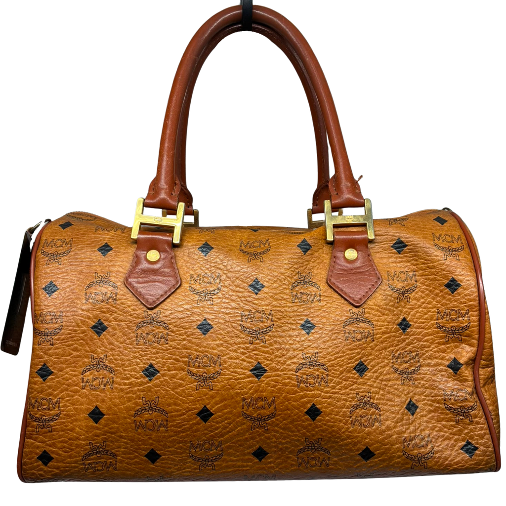 MCM Vintage Visetos Monogram Boston 35 Duffle Bag