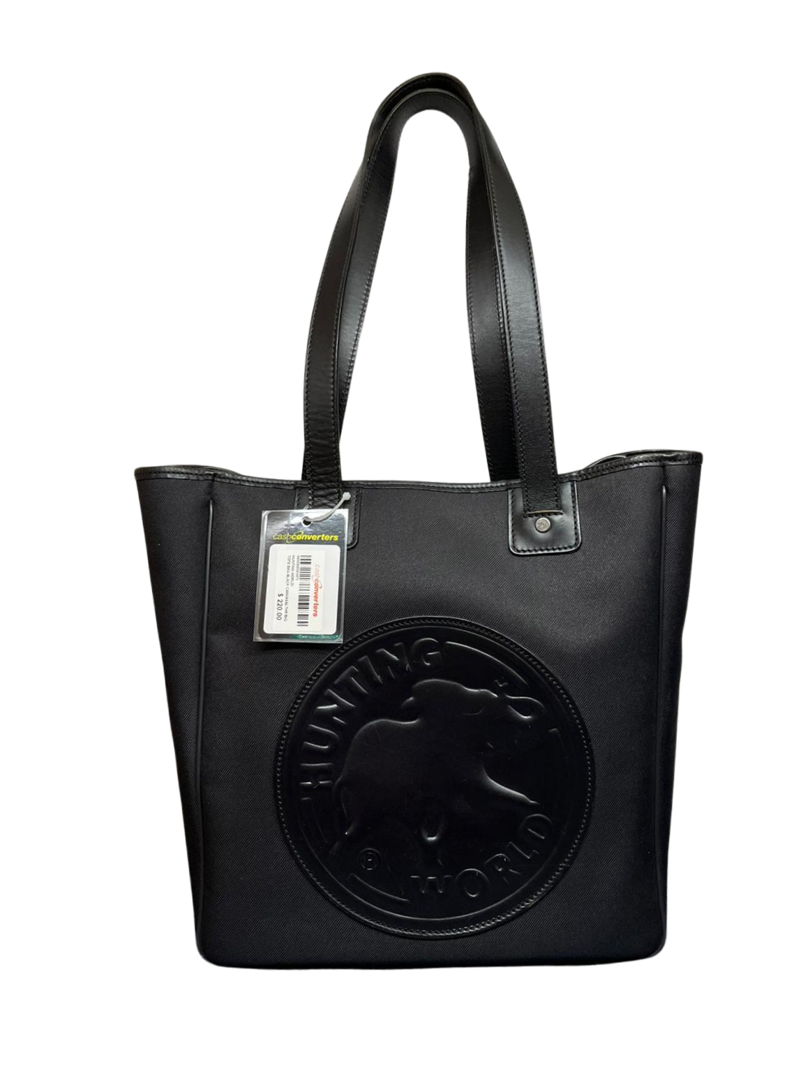 Hunting World Tote Bag Canvas And Leather Black Main image